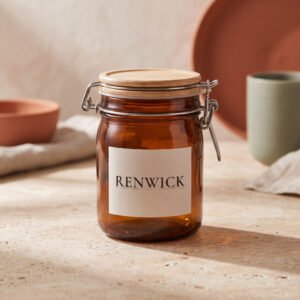 Amber Glass Storage Jar