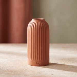 Ribbed Ceramic Vase