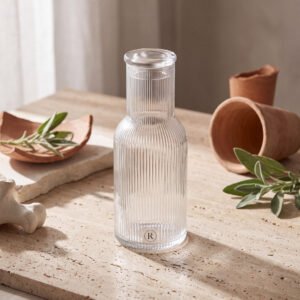 Ribbed Glass Carafe
